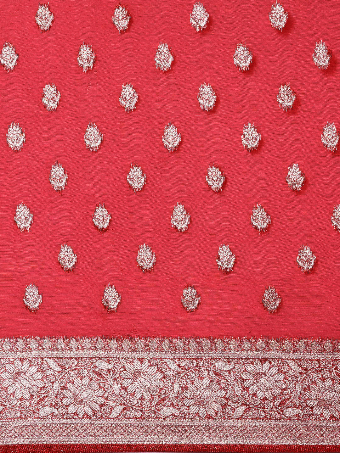 Saree Mall Red Ethnic Motifs Zari Organza Banarasi Saree