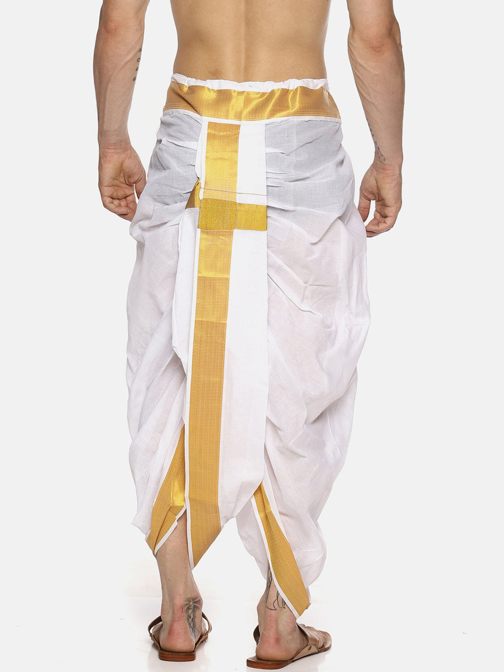 Sethukrishna Men White Solid Readymade Dhoti Pants
