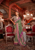 Monjolika Fashion Silk Weaving Zari Green Traditional Saree