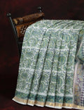 Off White And Parrot Green Colour Pure Kota Cotton Saree By Gayathri Reddy Designer Studio