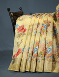 Shades of Light Dry Mehendi With Floral Print Semi Chanderi Saree By Gayathri Reddy Designer Studio