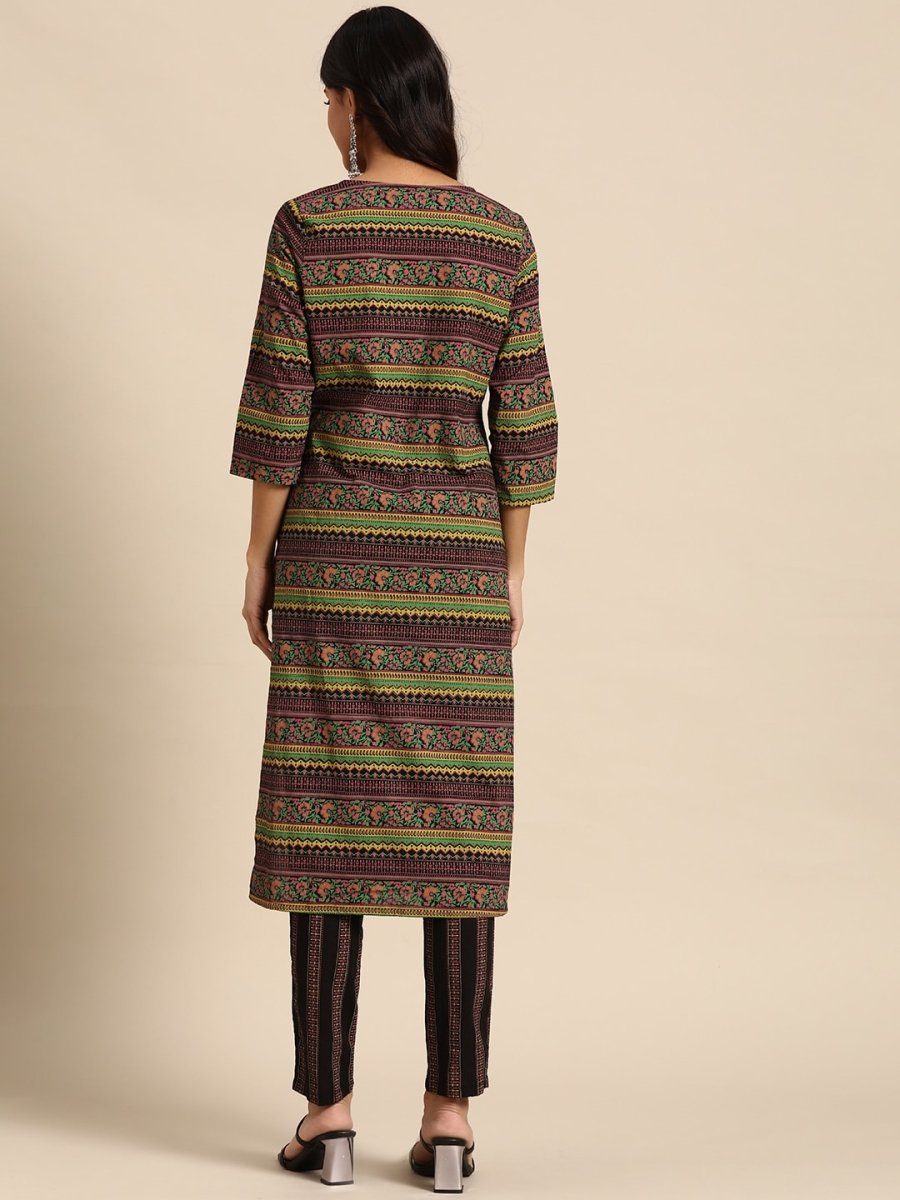 All About You Women Ethnic Motifs Printed Pure Cotton Kurta with Trousers