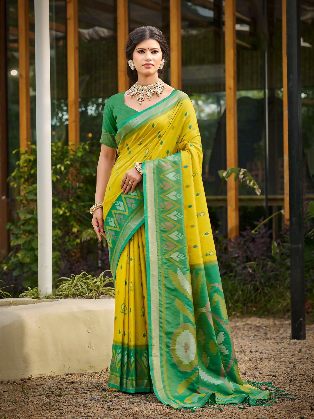 Shree Shyam Fashion Mustard Soft Silk Saree