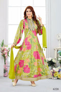 Joban Fashion Chinon Green Color Kurta Set