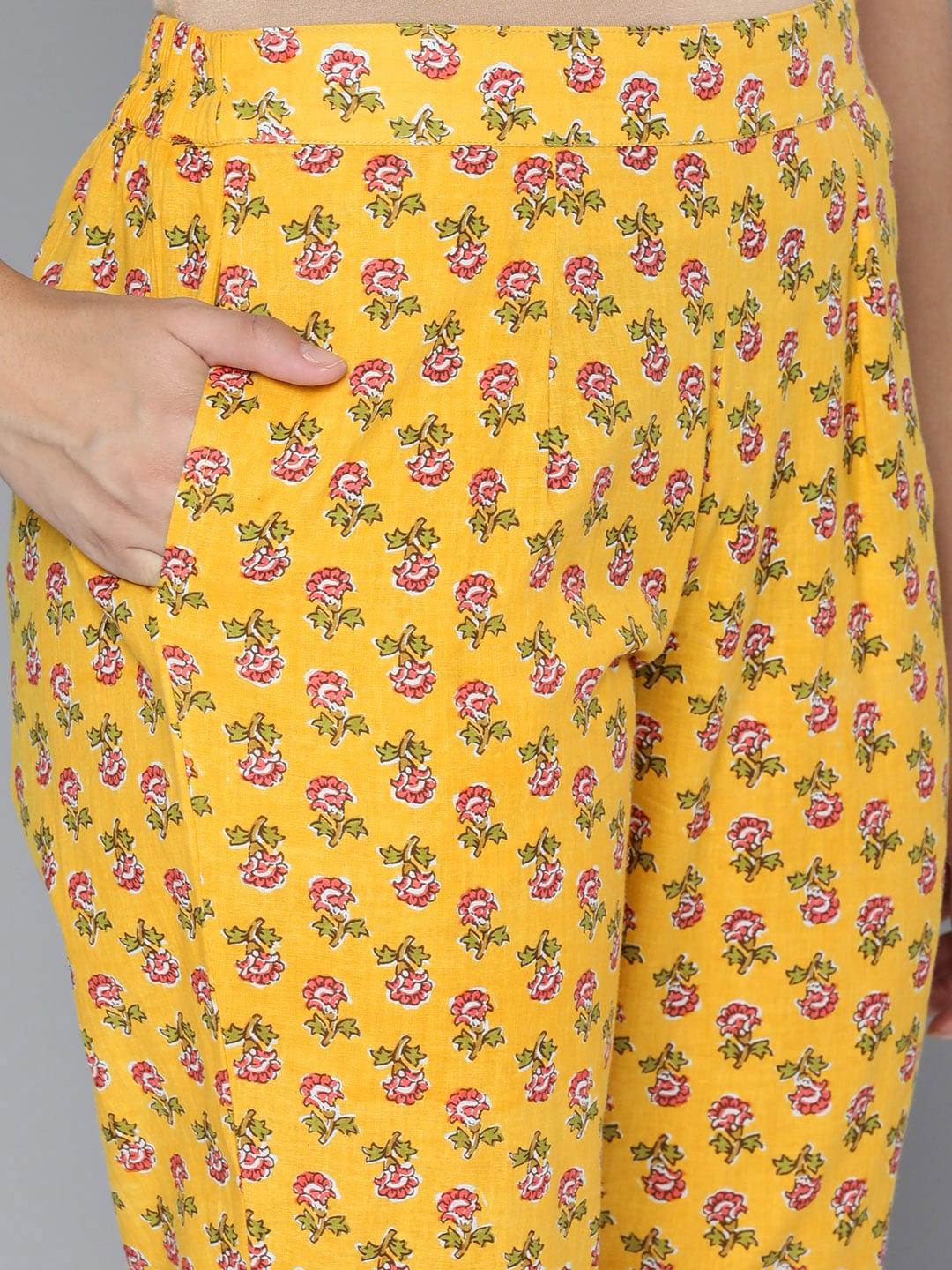 HERE&NOW Ethnic Motifs Printed Sequinned Kurta With Trousers & With Dupatta