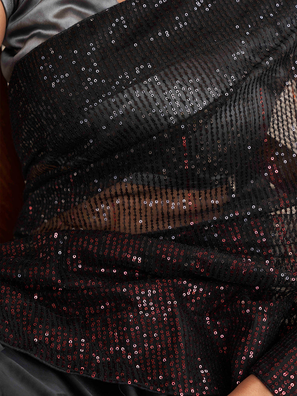 Tikhi Imli Sequinned Satin Heavy Work Saree