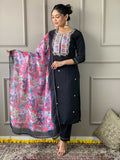 The52 Viscose Fabric work Straight cut Kurta, Pant and Dupatta Set