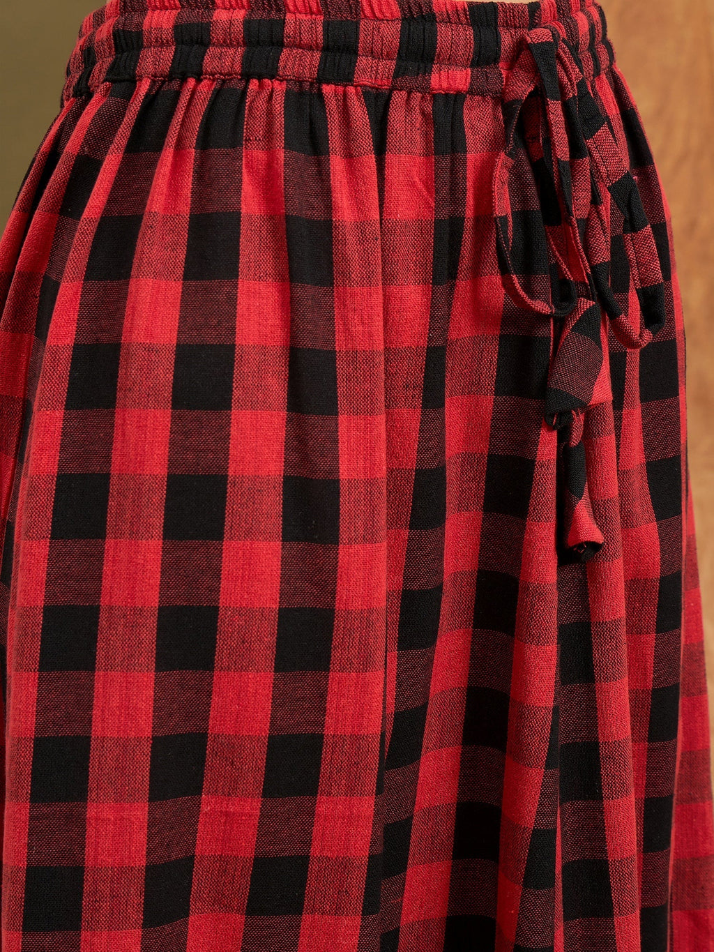 InWeave Black Red Check Skirt