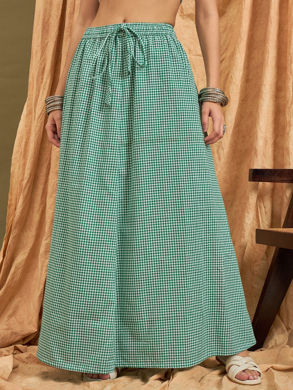 InWeave Green Small Check Skirt