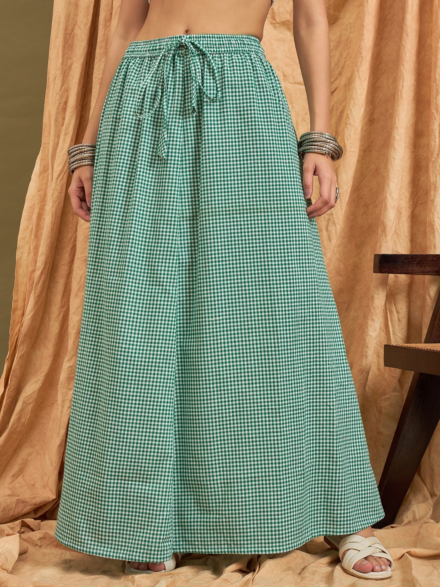 InWeave Green Small Check Skirt