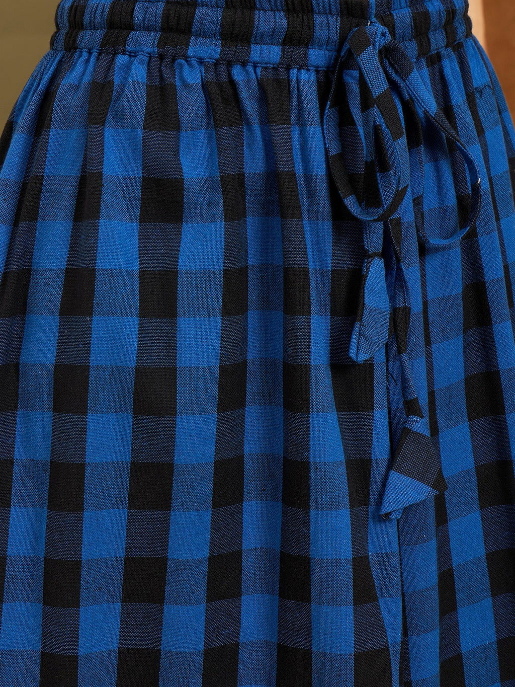 InWeave Ink Blue Black Check Skirt
