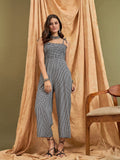 InWeave Black Small Check Strappy Jumpsuit