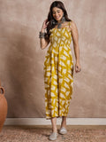 InWeave Honey Yellow Beige Strappy Jumpsuit