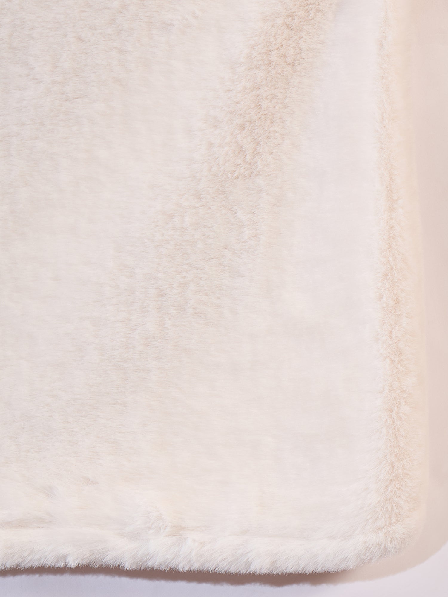 InWeave Cream Rabbit Faux Fur Poncho