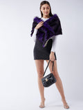 InWeave Purple Black Faux Fur Cape
