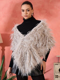 InWeave Light Grey Thread Fur Cape