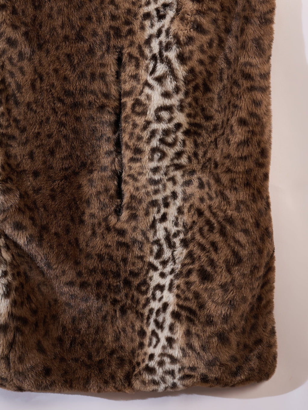 InWeave Brown Leopard Half White Rabbit Faux Fur Cape