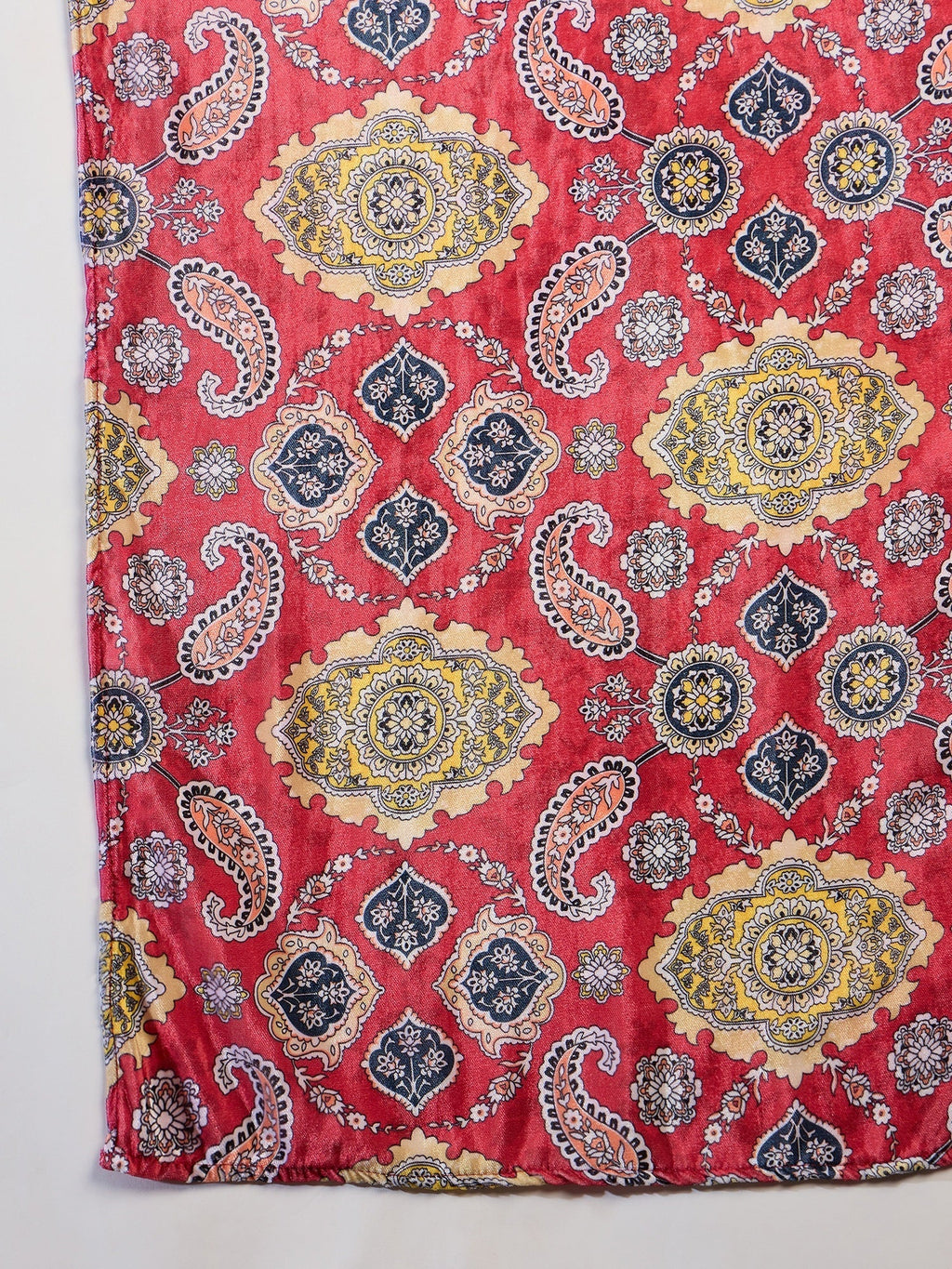 InWeave Red Printed Velvet Shawl