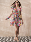 InWeave Multi Flower Short Dress