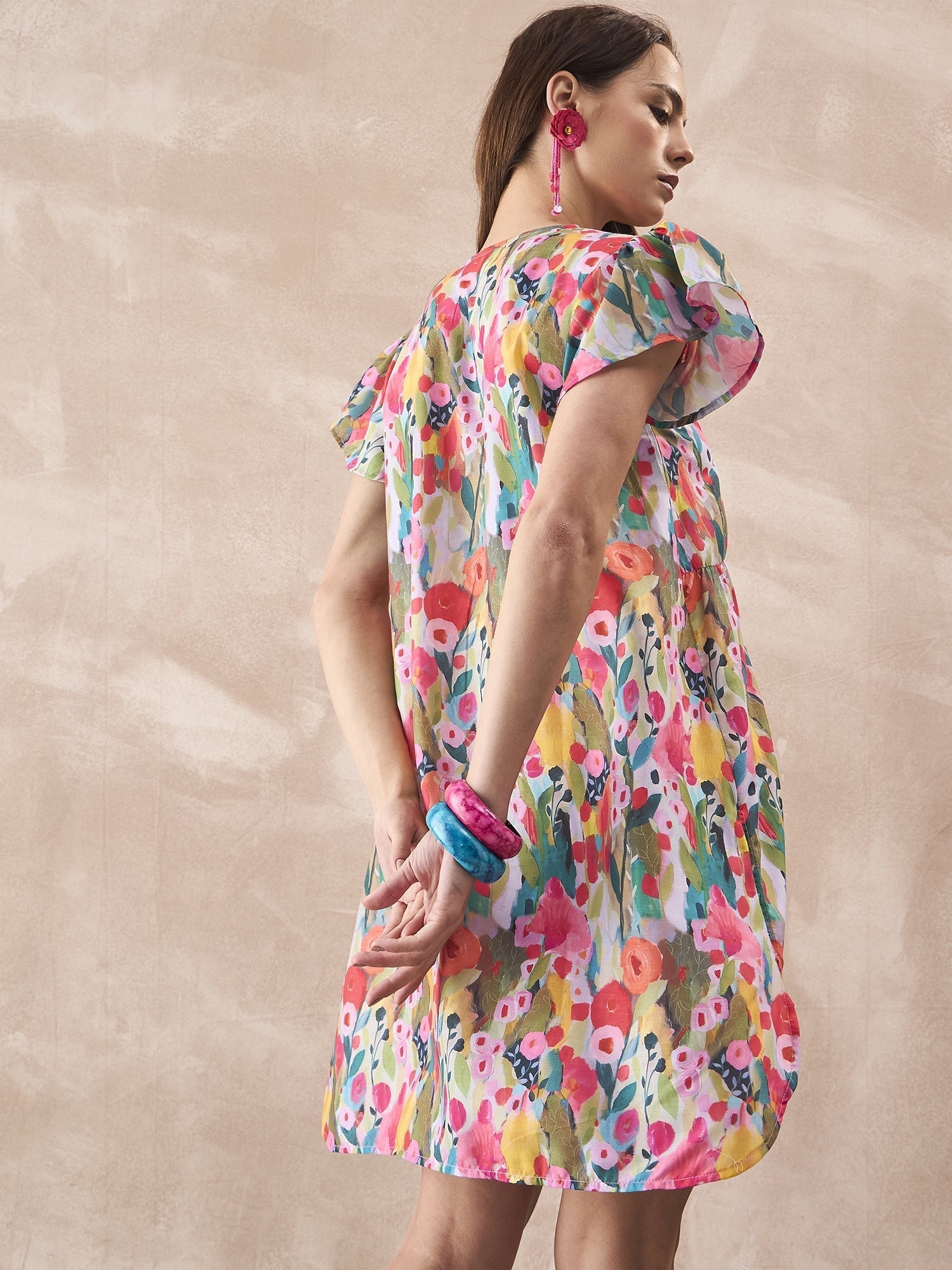 InWeave Multi Flower Short Dress
