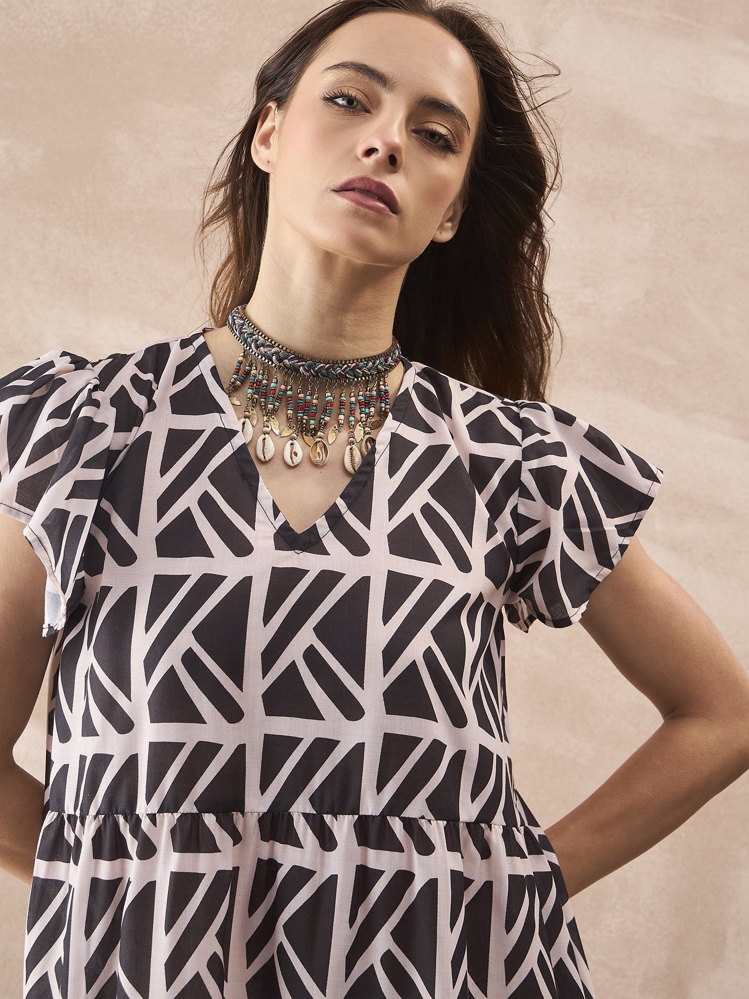 InWeave Black Ivory Short Dress