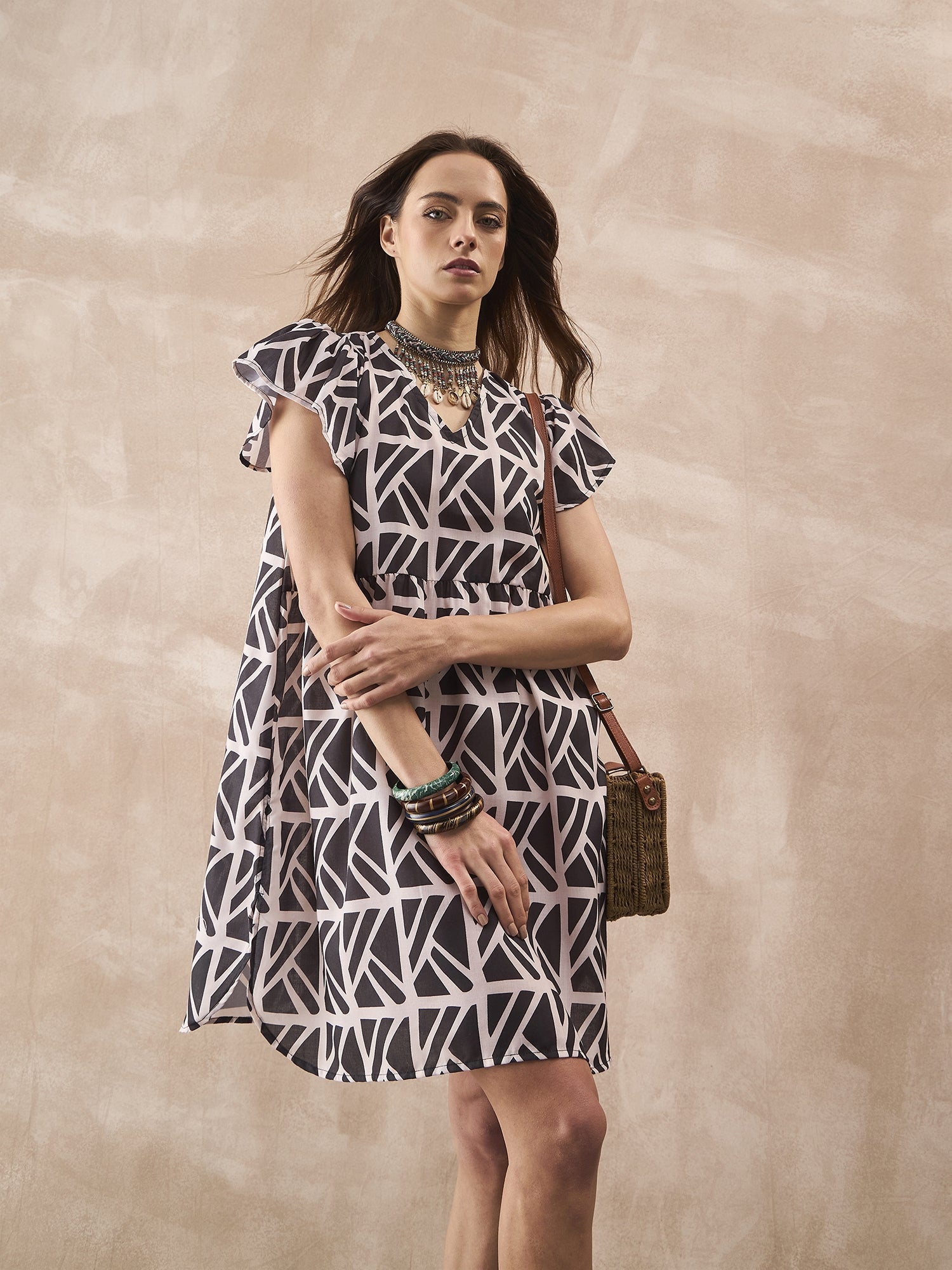 InWeave Black Ivory Short Dress