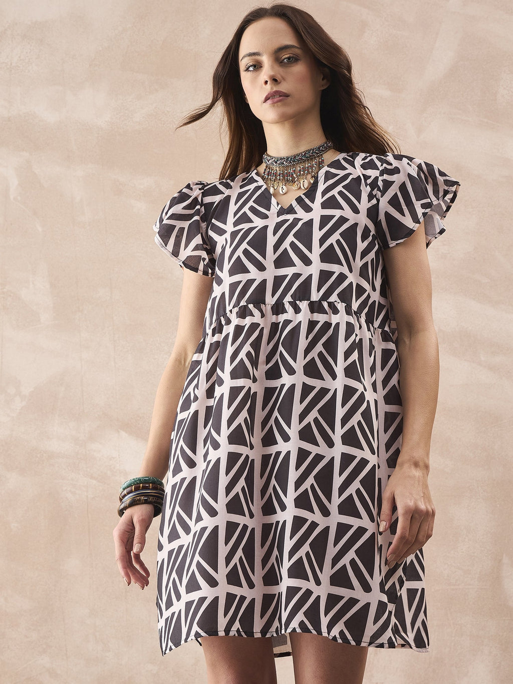 InWeave Black Ivory Short Dress