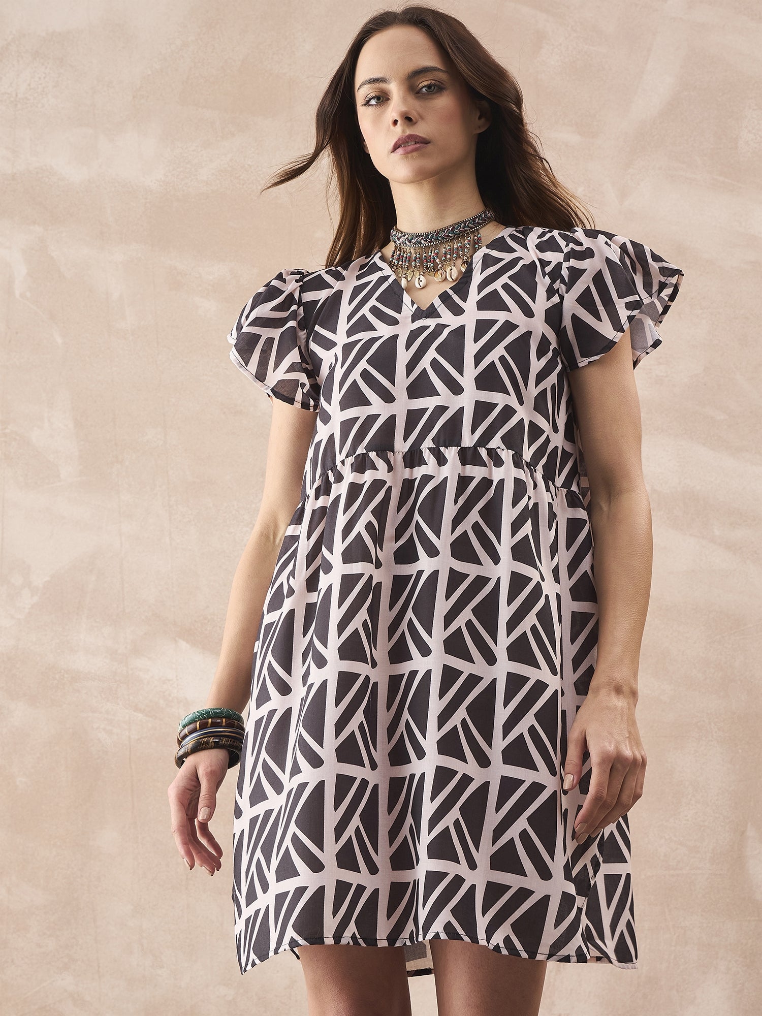 InWeave Black Ivory Short Dress
