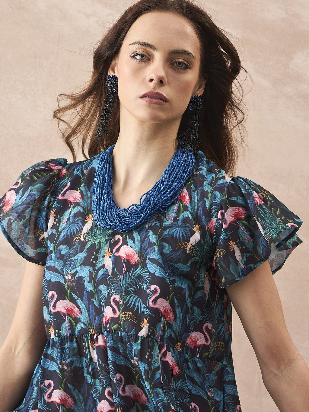 InWeave Black Swan Leaf Short Dress