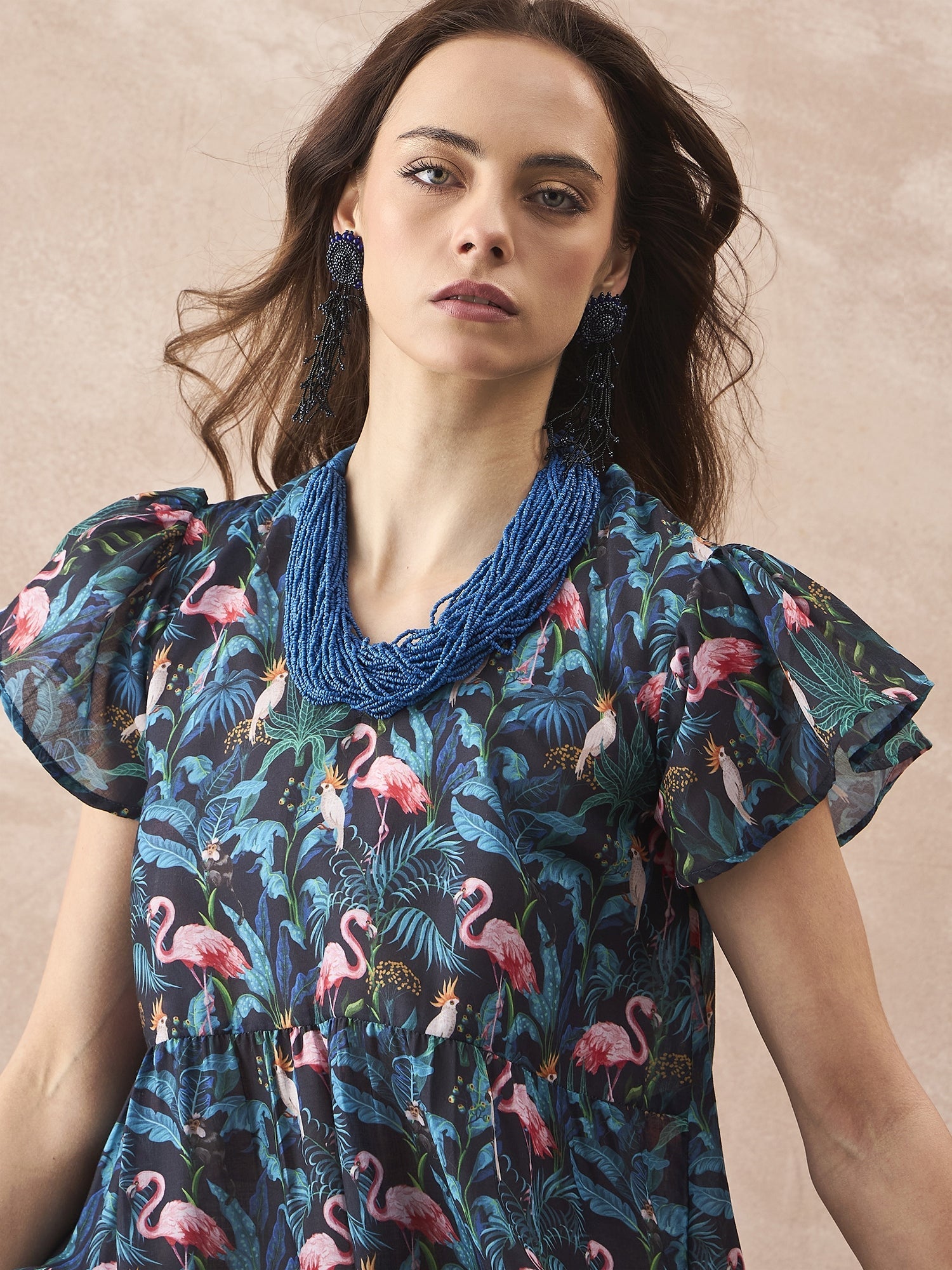 InWeave Black Swan Leaf Short Dress