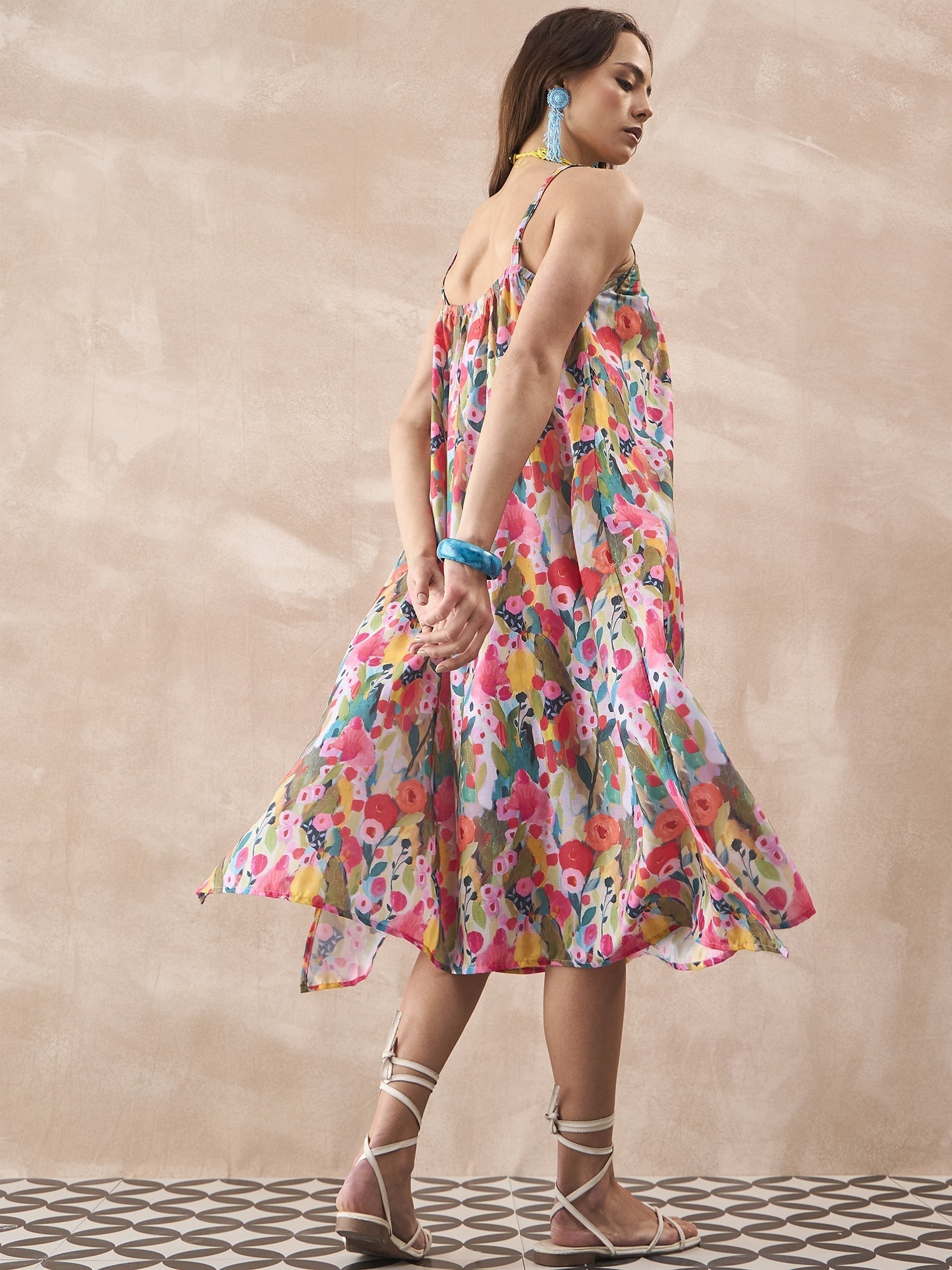 InWeave Multi Flower Strappy Dress