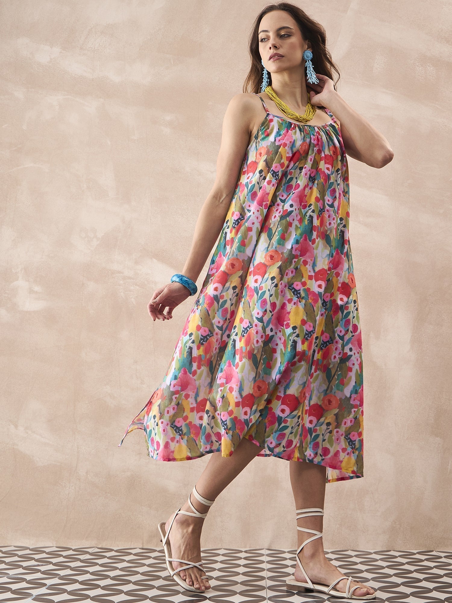 InWeave Multi Flower Strappy Dress