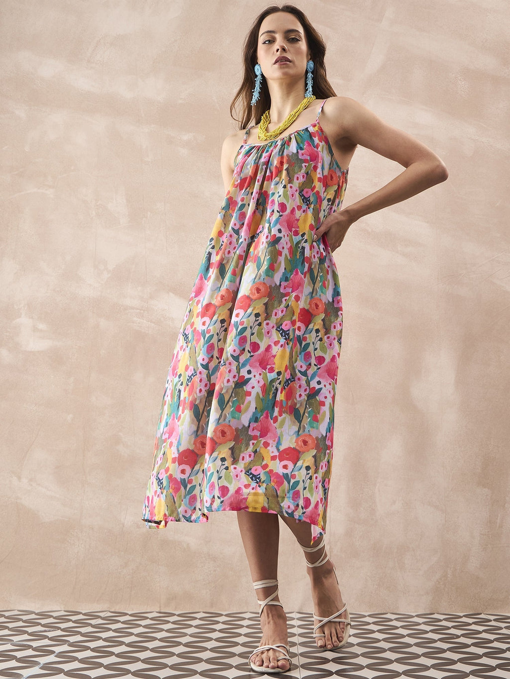 InWeave Multi Flower Strappy Dress
