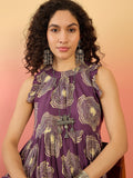 InWeave Matte Purple Beige Swril Short Dress