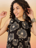 InWeave Black Beige Swril Short Dress