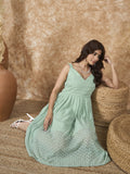InWeave Mint Green Georgette Sweetheart Dress