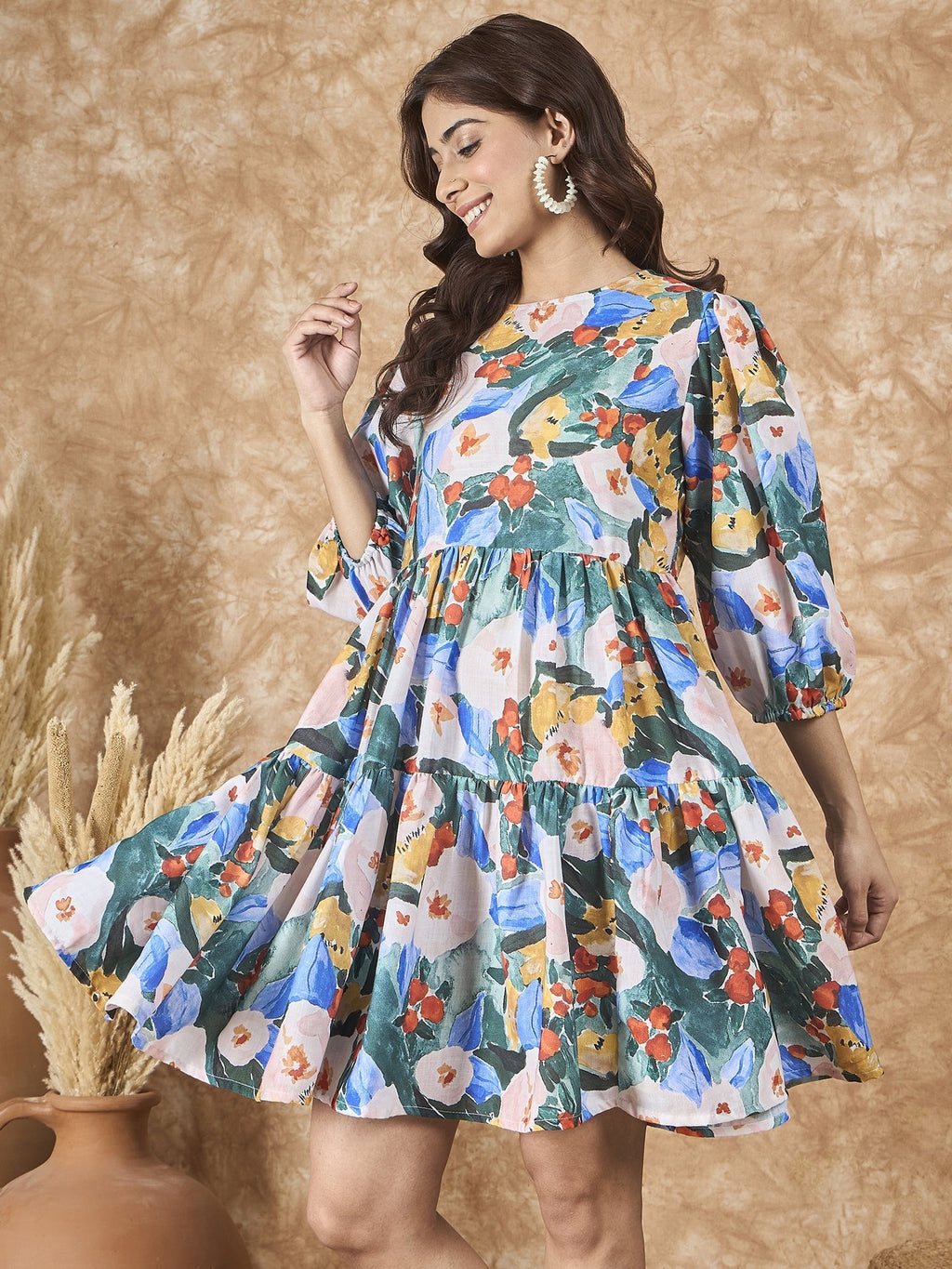 InWeave Multi Abstract Short Dress