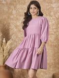 InWeave Mulberry Pink Chiffon Short Dress