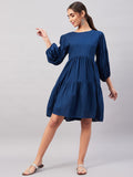 InWeave Teal Blue Flared Dress