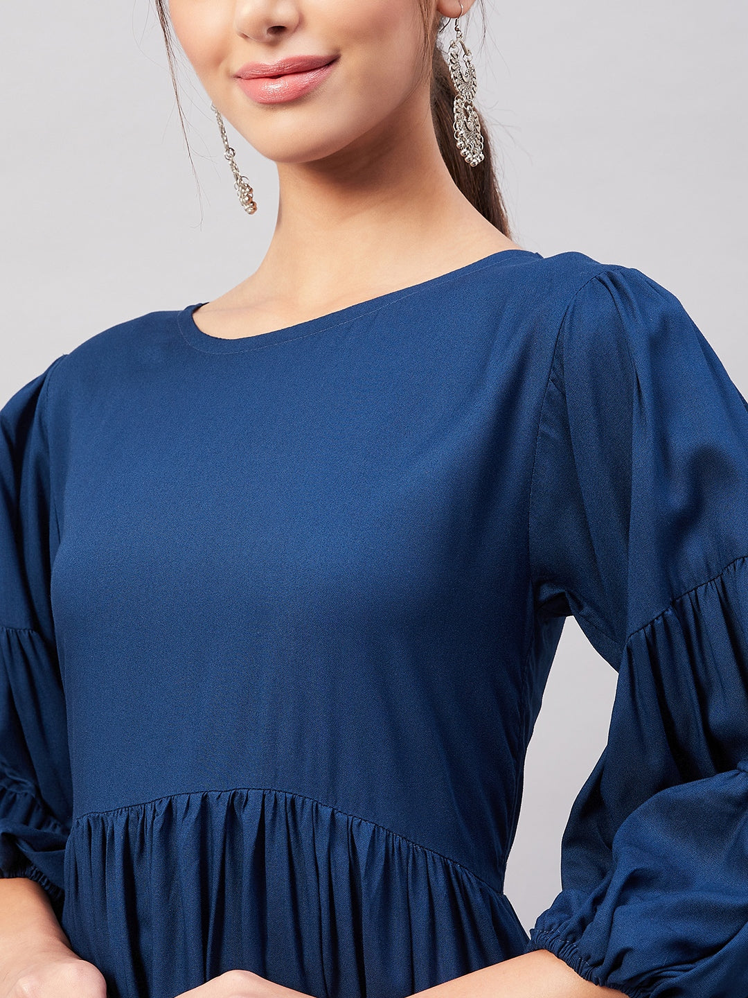 InWeave Teal Blue Flared Dress
