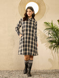InWeave Black Beige Check Dress