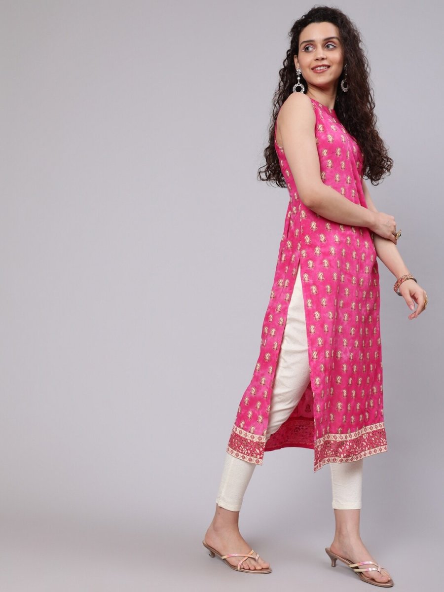 Aks Ethnic Motifs Printed Straight Kurta