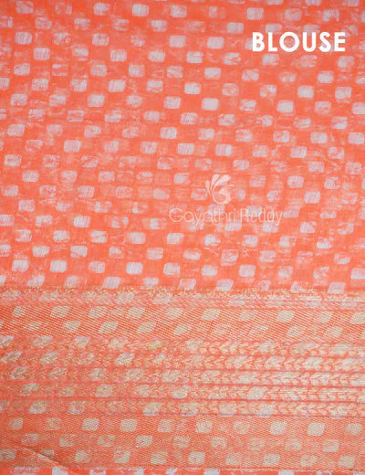 Shades of Marron And Red Creeper Print Semi Chanderi Saree By Gayathri Reddy Designer Studio