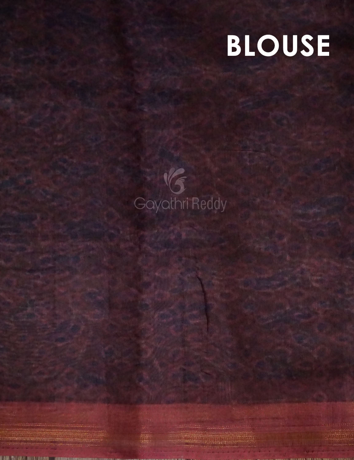 Dark Wine Colour Floral Design Semi Chanderi Saree By Gayathri Reddy Designer Studio