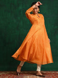 Aks Ethnic Motifs Keyhole Neck Flared Anarkali Kurta