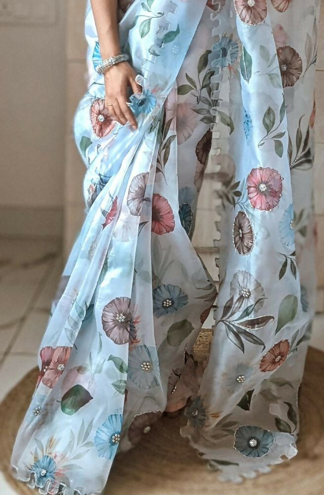 Vamsee Aarushi Mix Color Organza Saree