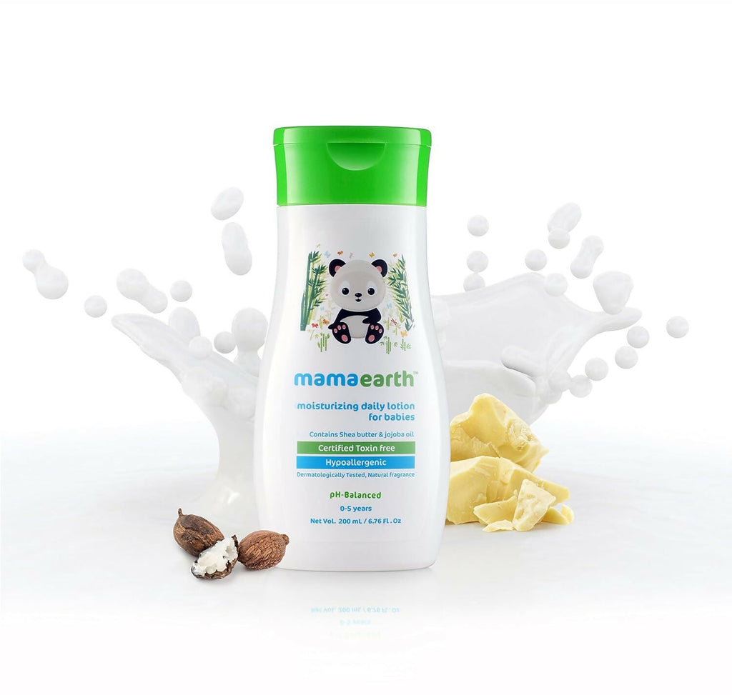Mamaearth Daily Moisturizing Lotion & Dusting Powder & Deeply Nourishing wash for Babies