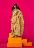 Monjolika Fashion Mustard Weaving Tissue Silk Traditional Saree