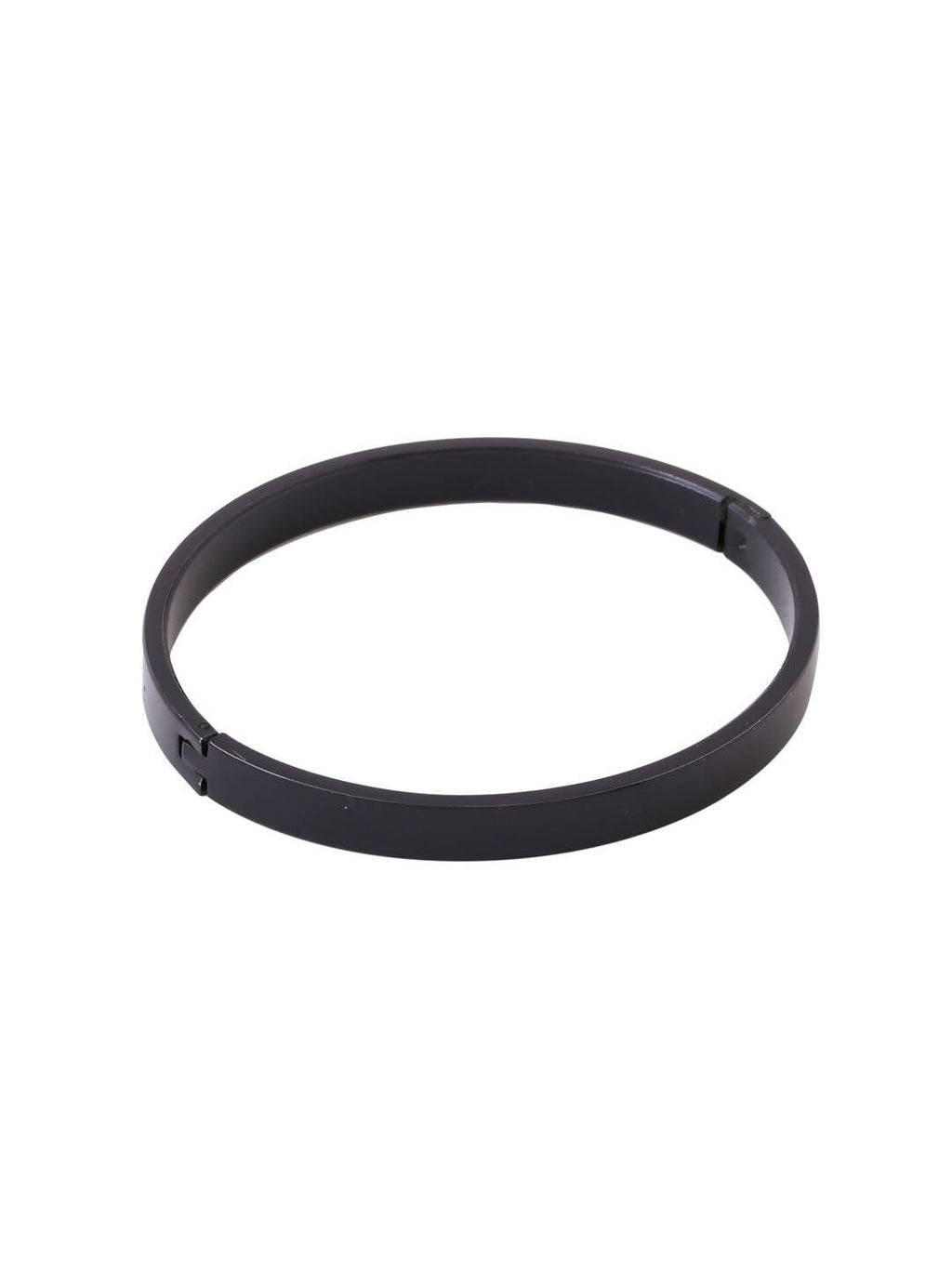 NVR Men's Black Metal Interlock Kada Bracelet