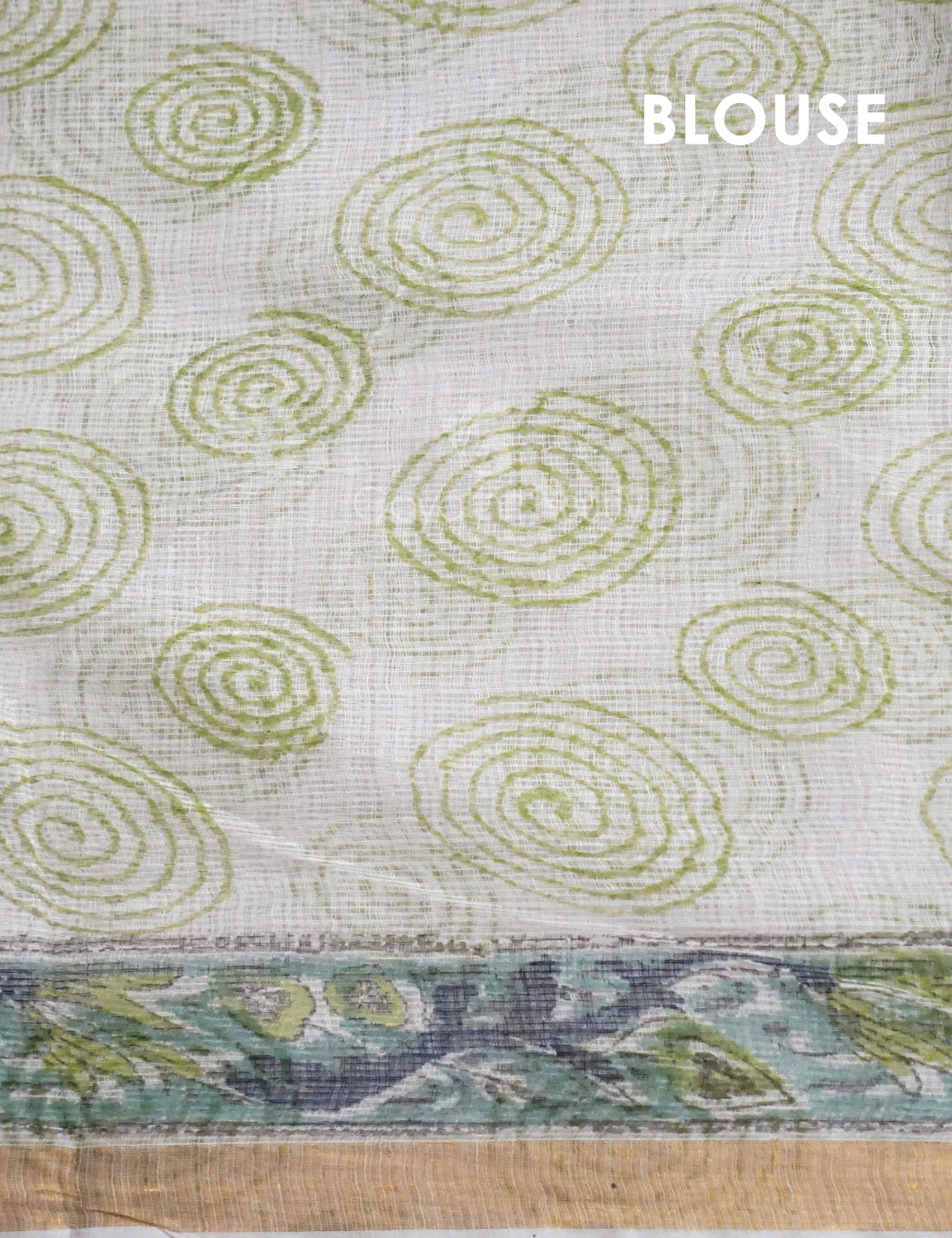Off White And Parrot Green Colour Pure Kota Cotton Saree By Gayathri Reddy Designer Studio